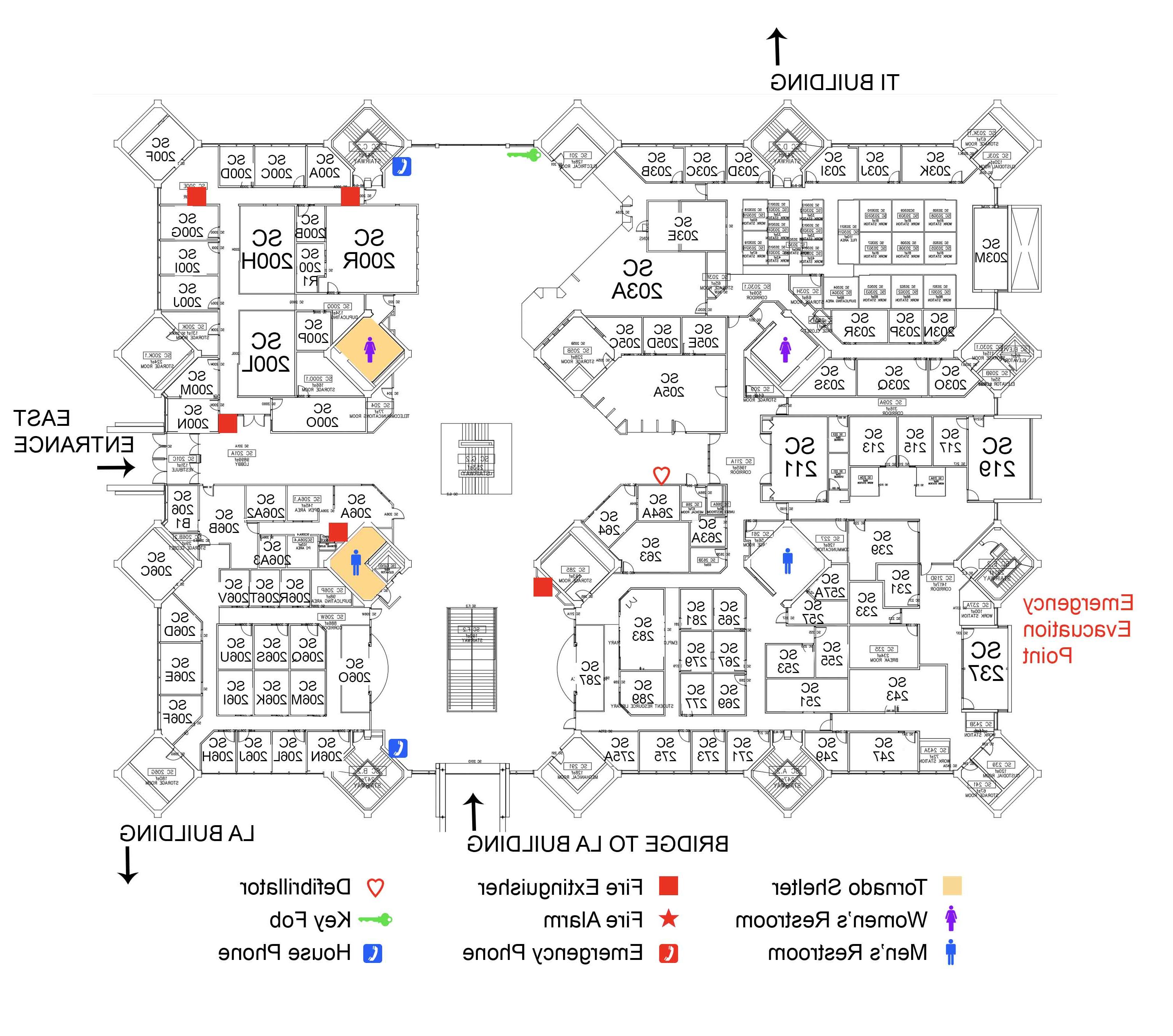 Student Center Building second floor map